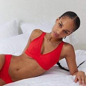 NWT UO Out From Under Miami Nostalgia Red Plunge Bralette